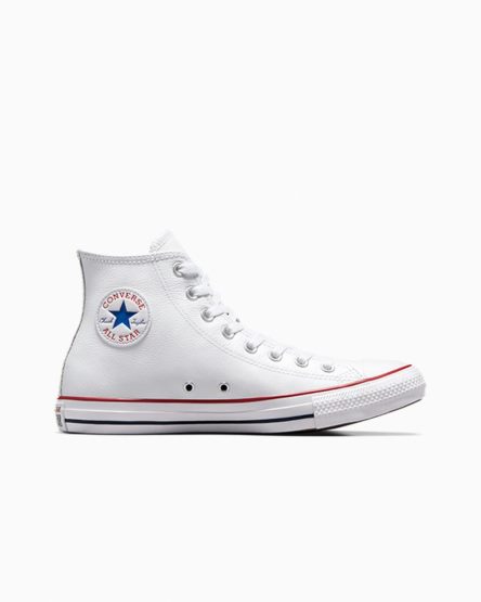 Tenisi Inalti Barbati Converse Chuck Taylor All Star Piele Albi | RO GOYNS195